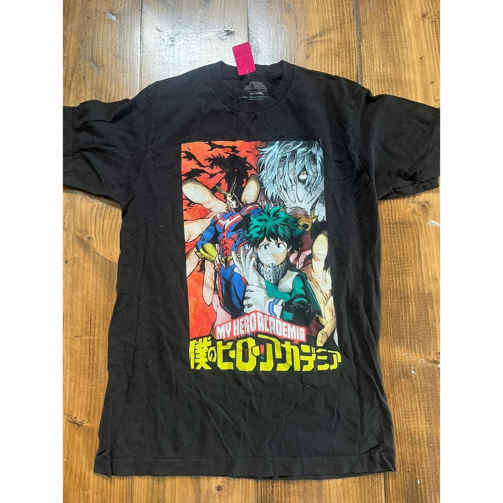 My Hero Academia Mens Black Graphic T-Shirt Deku All Might Anime Funimation M